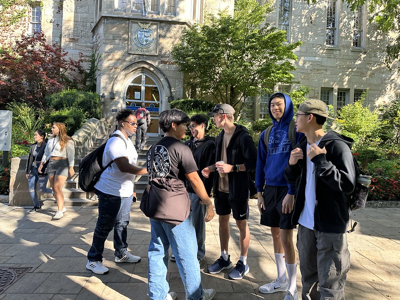 Students having fun at an orientation event